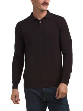 JASON WU Extrafine Merino Wool Long Sleeve 3 Button Polo Sweater